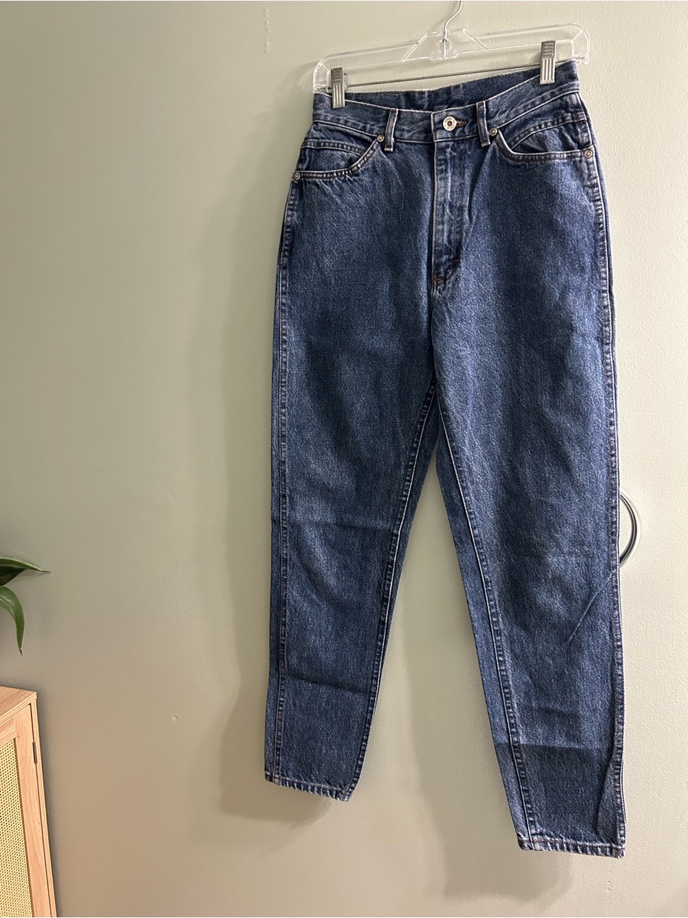 Lee Dark Blue High-Rise Tapered Women's Jeans